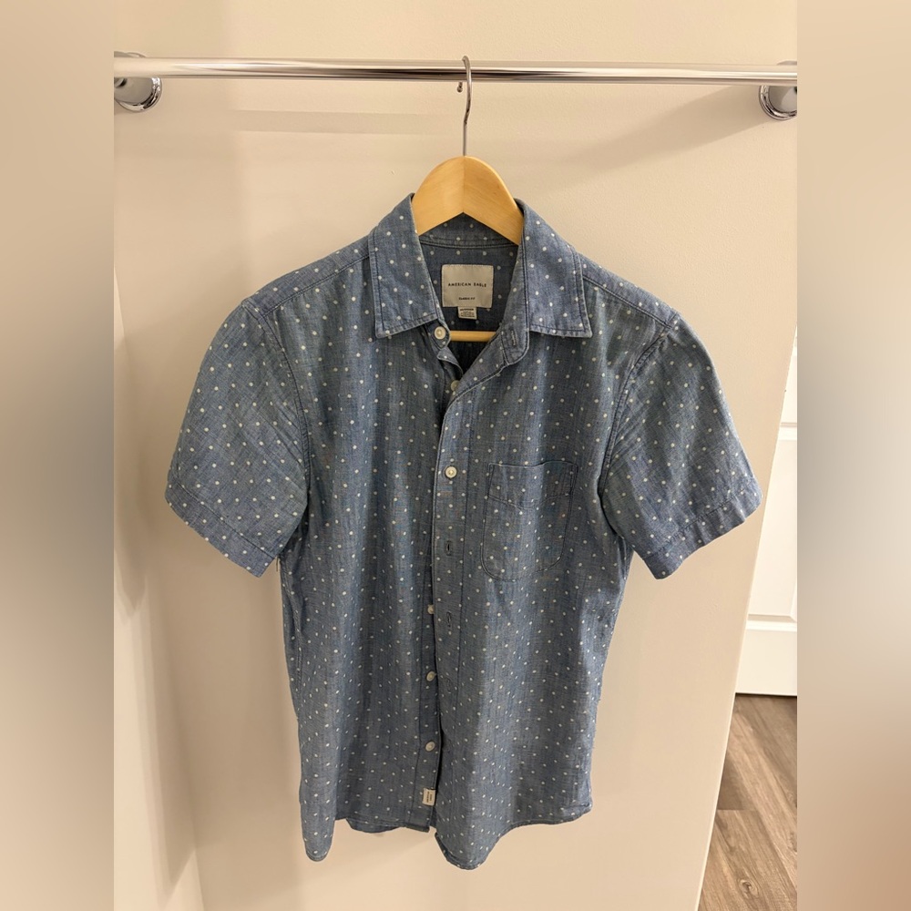 American Eagle Outfitters Blue Patterned Casual Shirt